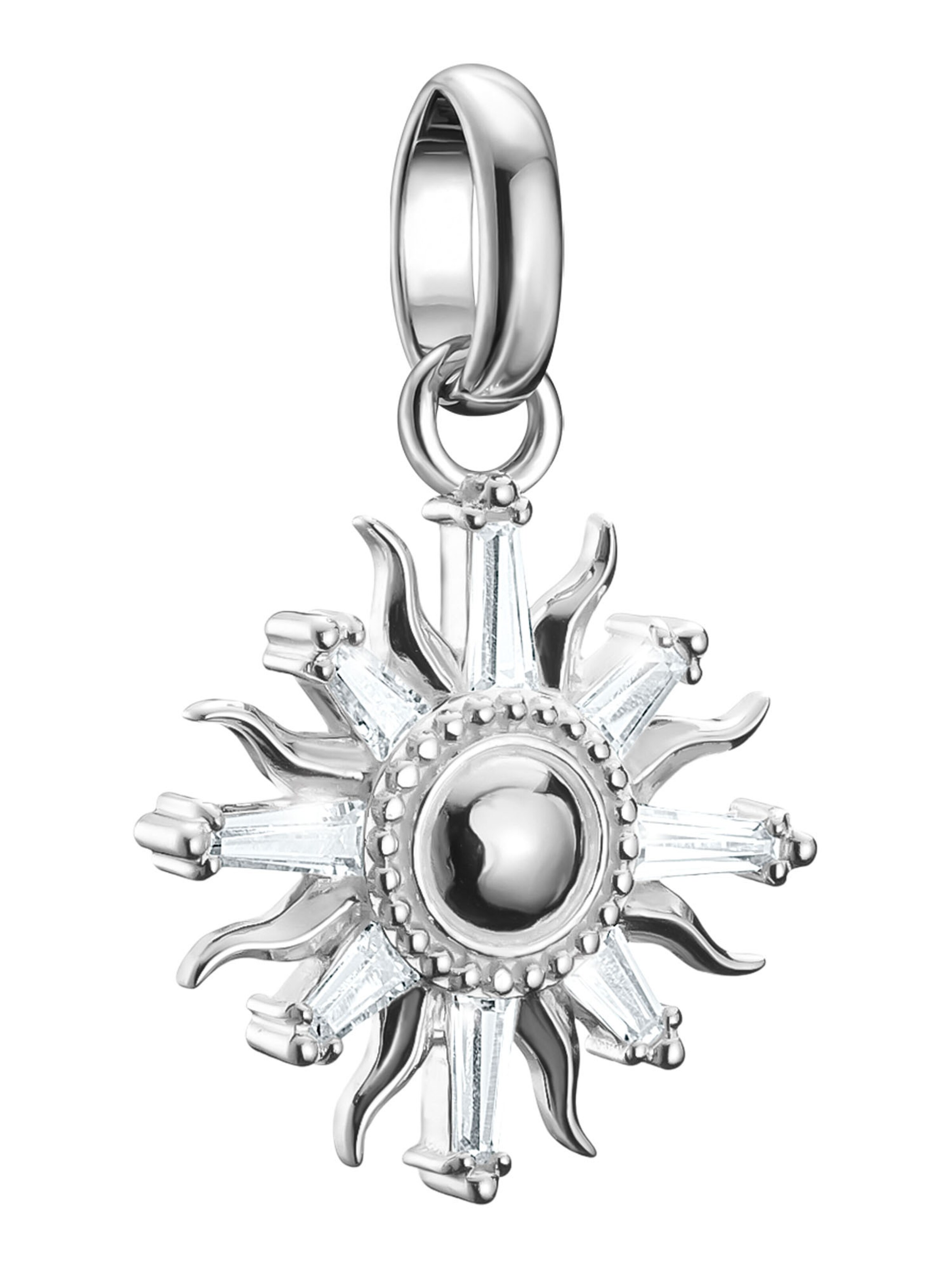 Thomas Sabo Anhänger 'Sonne mit Steinen' in Silber: Vorderseite