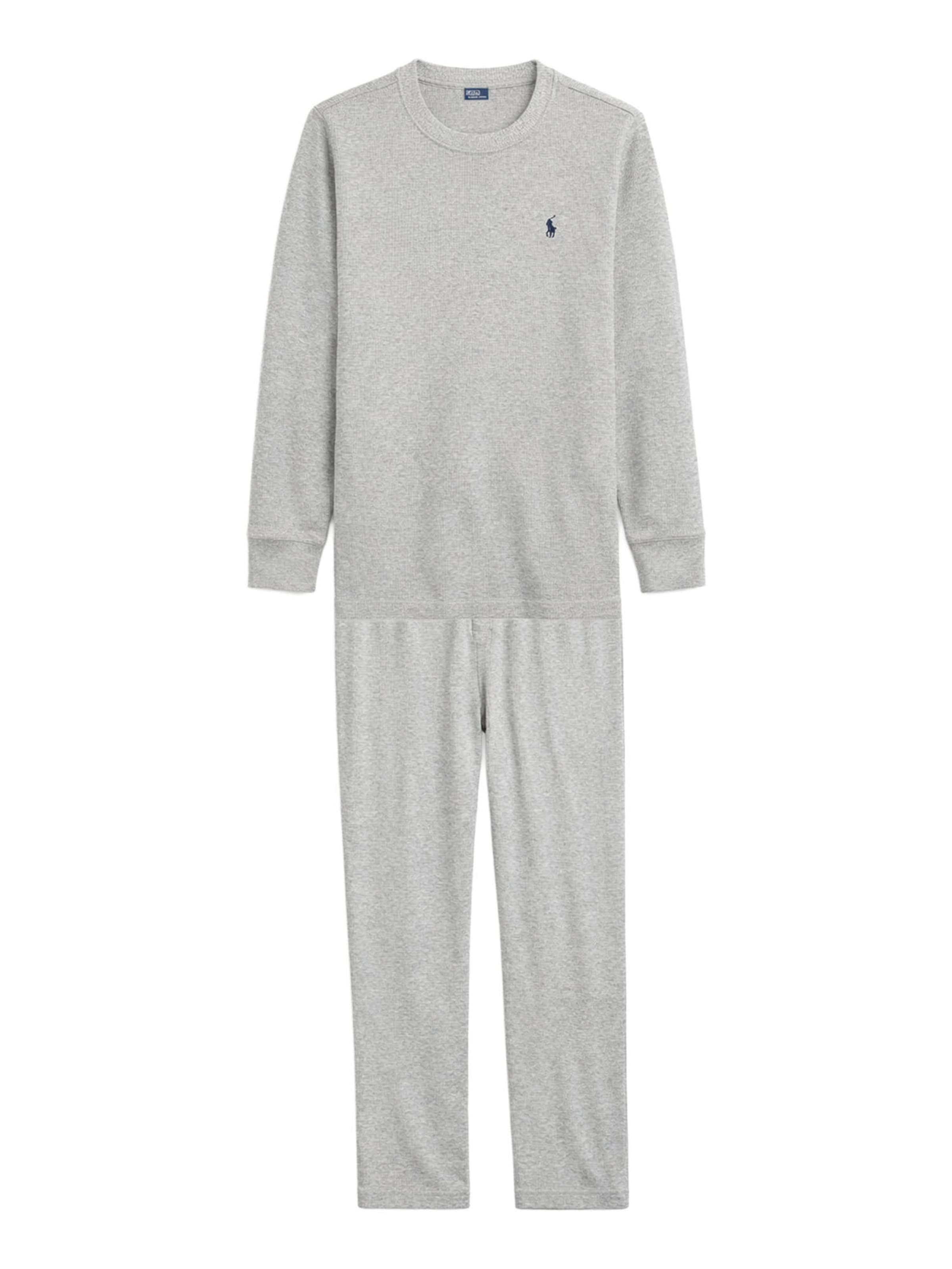 Pyjama ' Club Waffle ' Polo Ralph Lauren en gris : devant