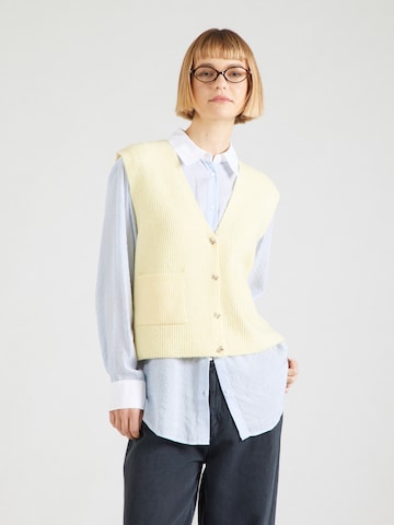 PIECES Knitted Vest 'PCSILLY' in Yellow: front