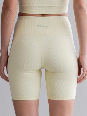 Hey Honey - Skinny Leggings 'Biker Ribbed' en amarillo