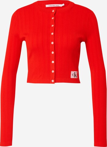 Regular Cardigan Calvin Klein Jeans en rouge : devant