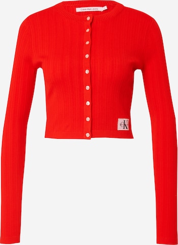 Calvin Klein Jeans Regular Strickjacke in Rot: predná strana