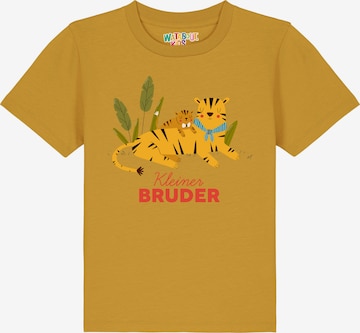 watabout.kids Shirt 'Tiger Kleiner Bruder' in Yellow: front