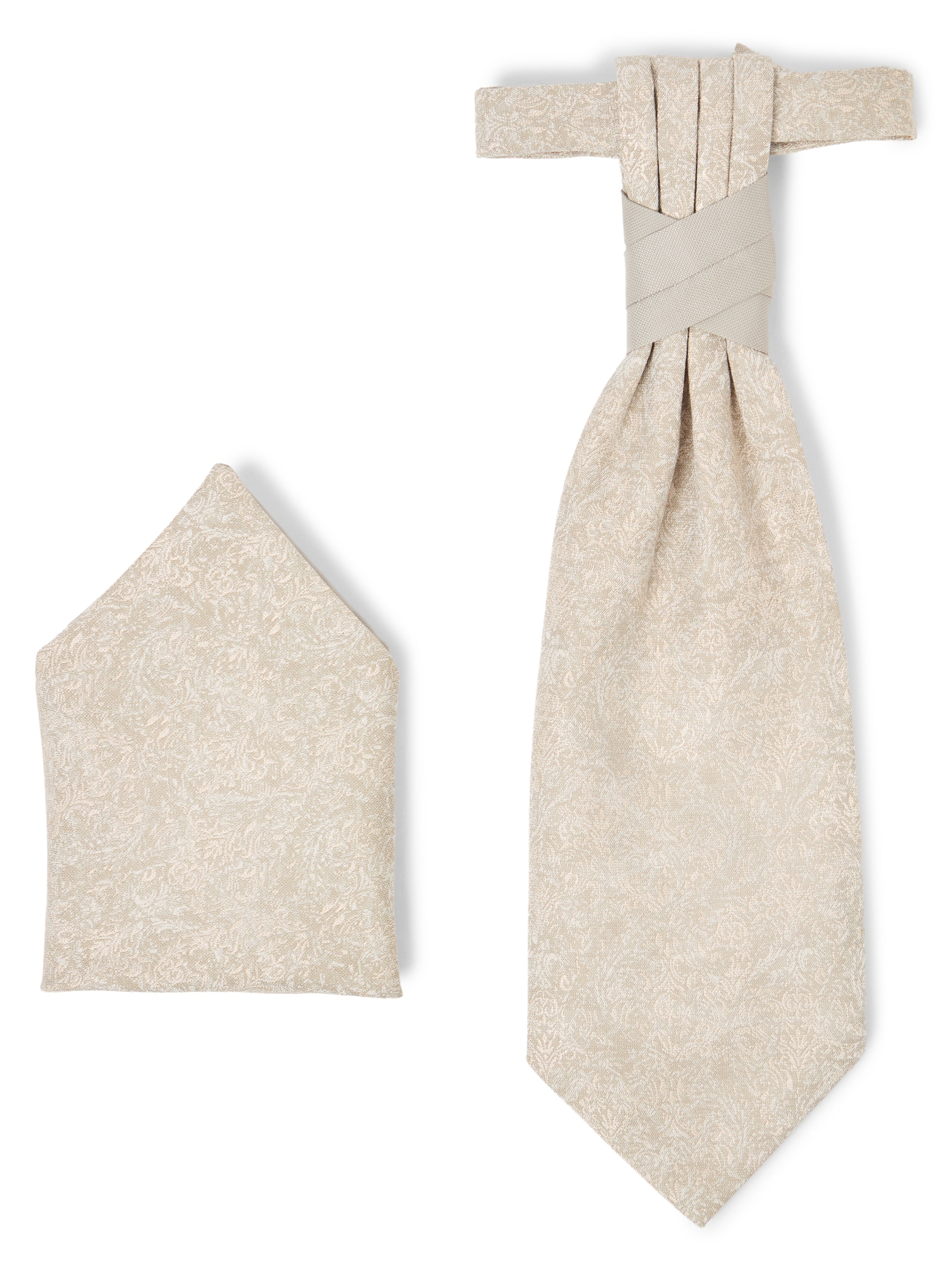 TZIACCO Pocket Square in Beige: front