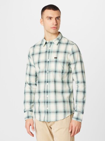 Lee Regular fit Button Up Shirt 'LEESURE' in Green: front