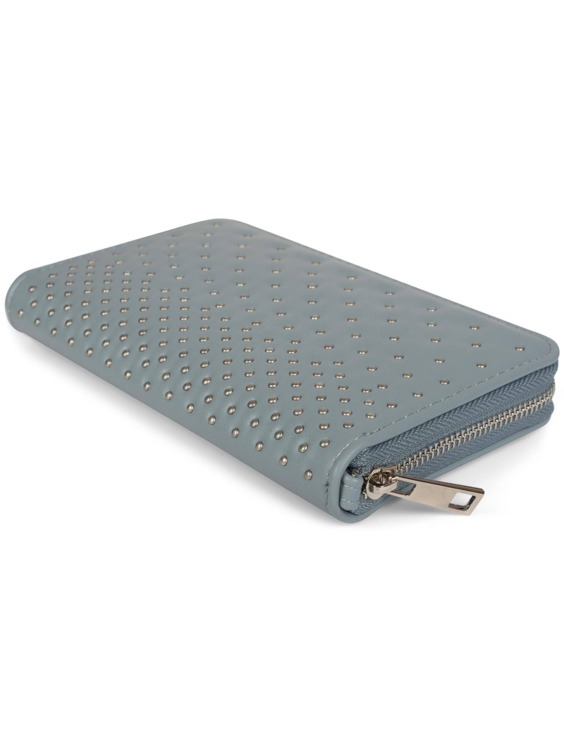 styleBREAKER Wallet 'Geldbörse mit kleinen Kugelnieten' in Blue
