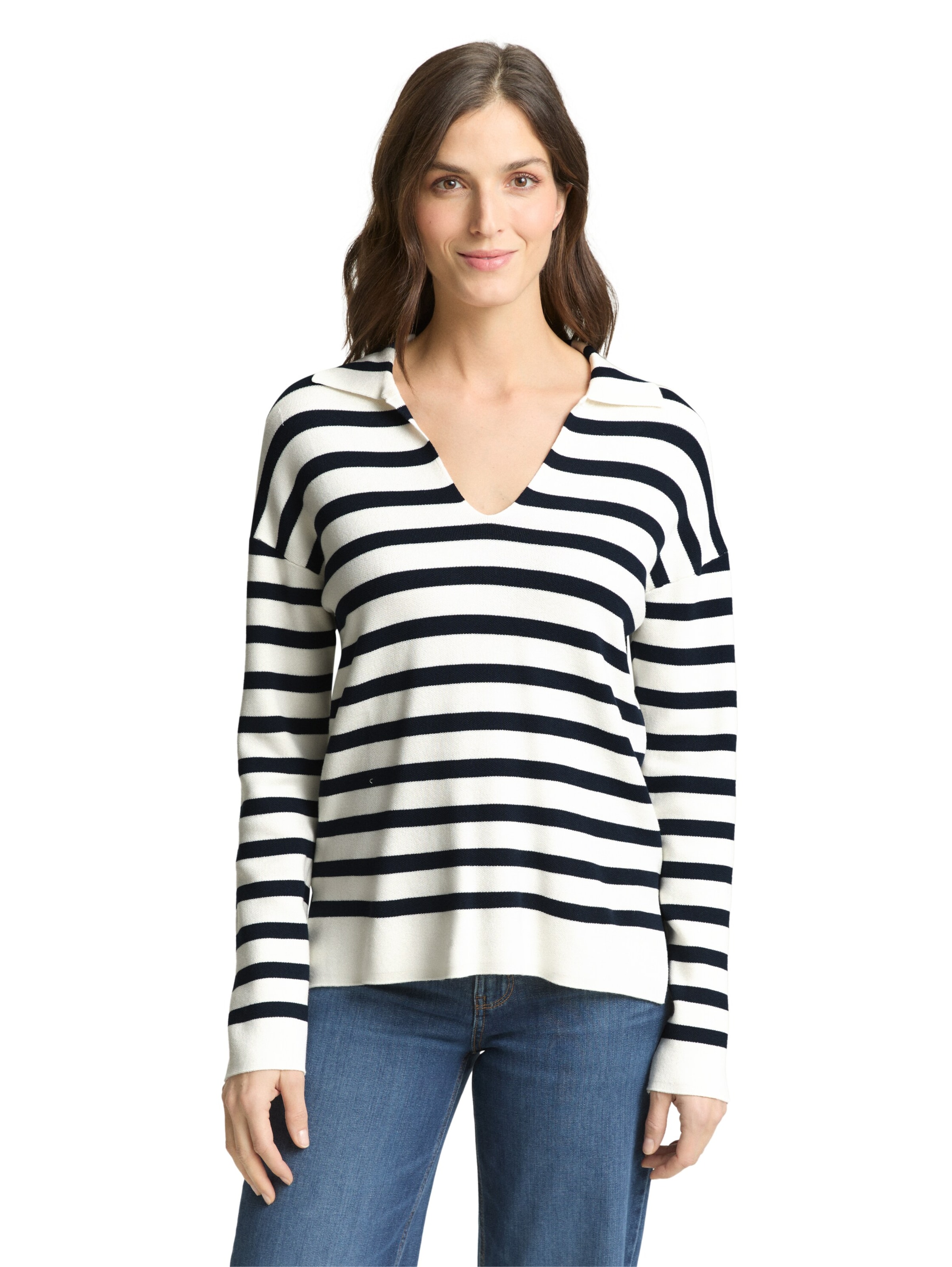 TOM TAILOR Sweater in White: front