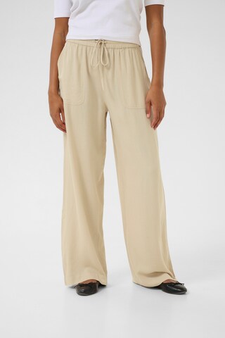 Kaffe Loosefit Bukser i beige: forside