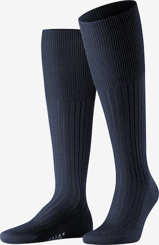 FALKE Knee High Socks 'Bristol Pure' in Blue: front