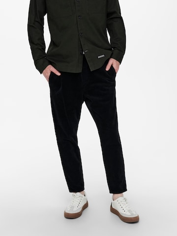 Only & Sons Regular Trousers 'Linus' in Black: front