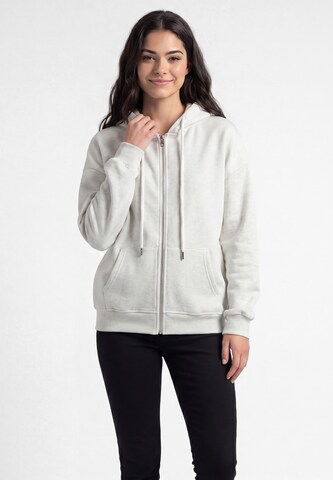 MYMO - Sudadera con cremallera en blanco: frente