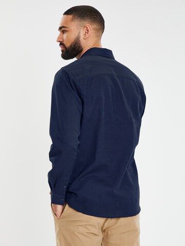 Threadbare Comfort fit Button Up Shirt 'Collins' in Blue