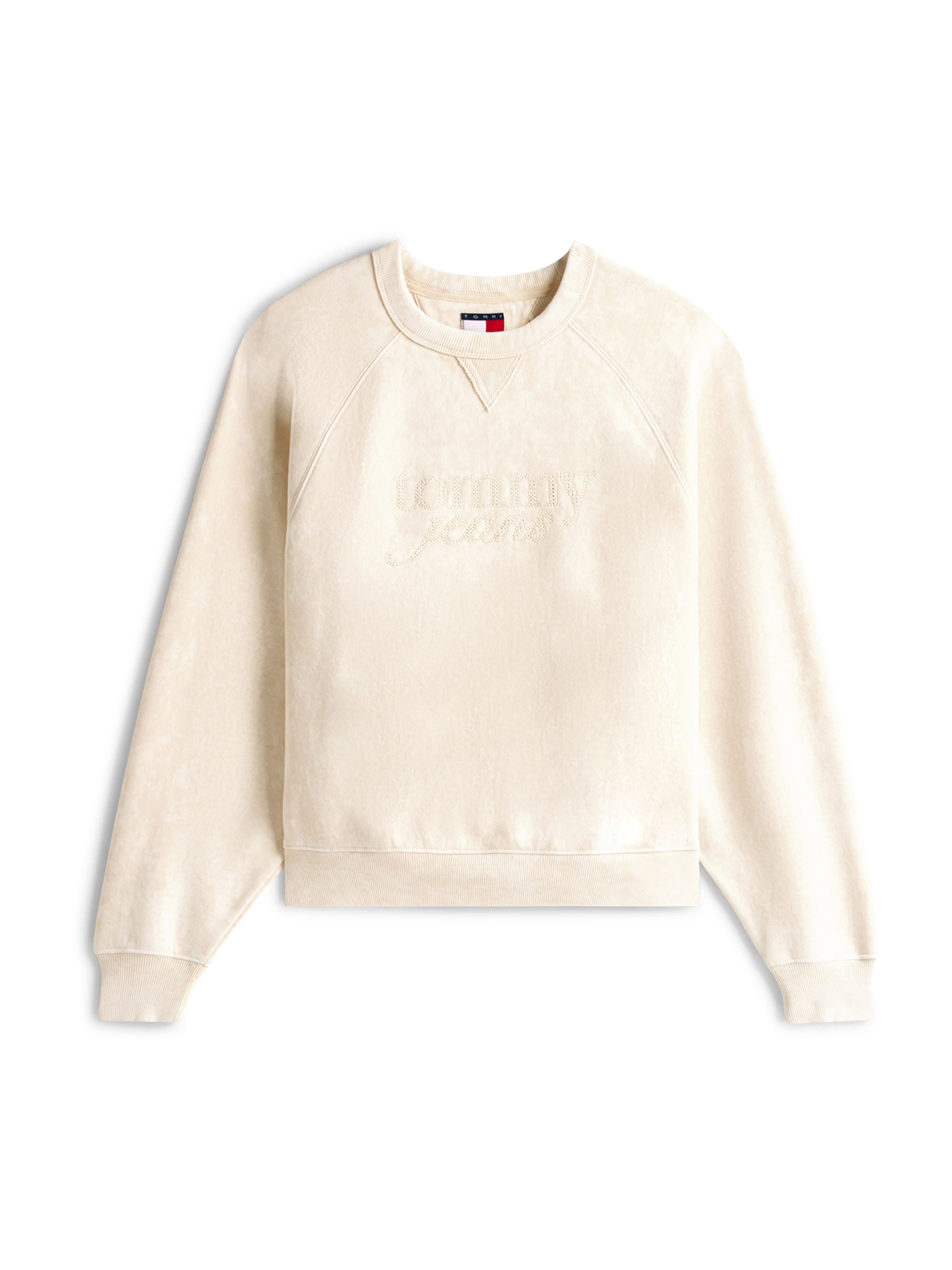 Bluză de molton de la Tommy Jeans pe alb: față