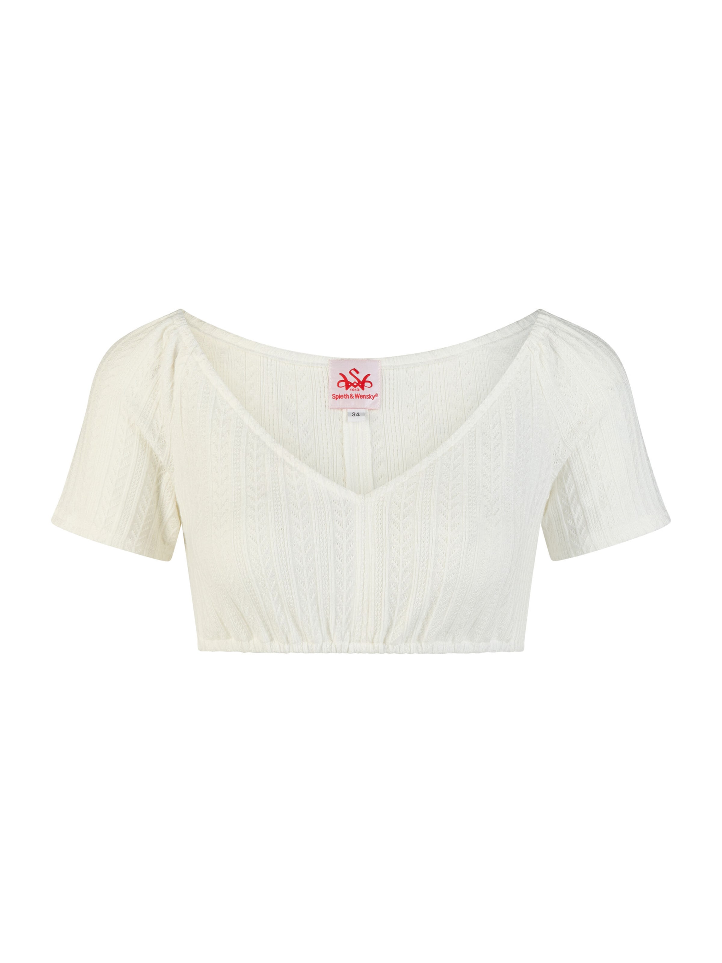 Blouse folklorique 'Hannelore' SPIETH & WENSKY en blanc : devant