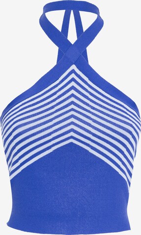 Influencer Top in Blauw: voorkant