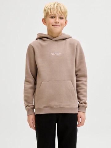 Felpa di Jack & Jones Junior in marrone: frontale
