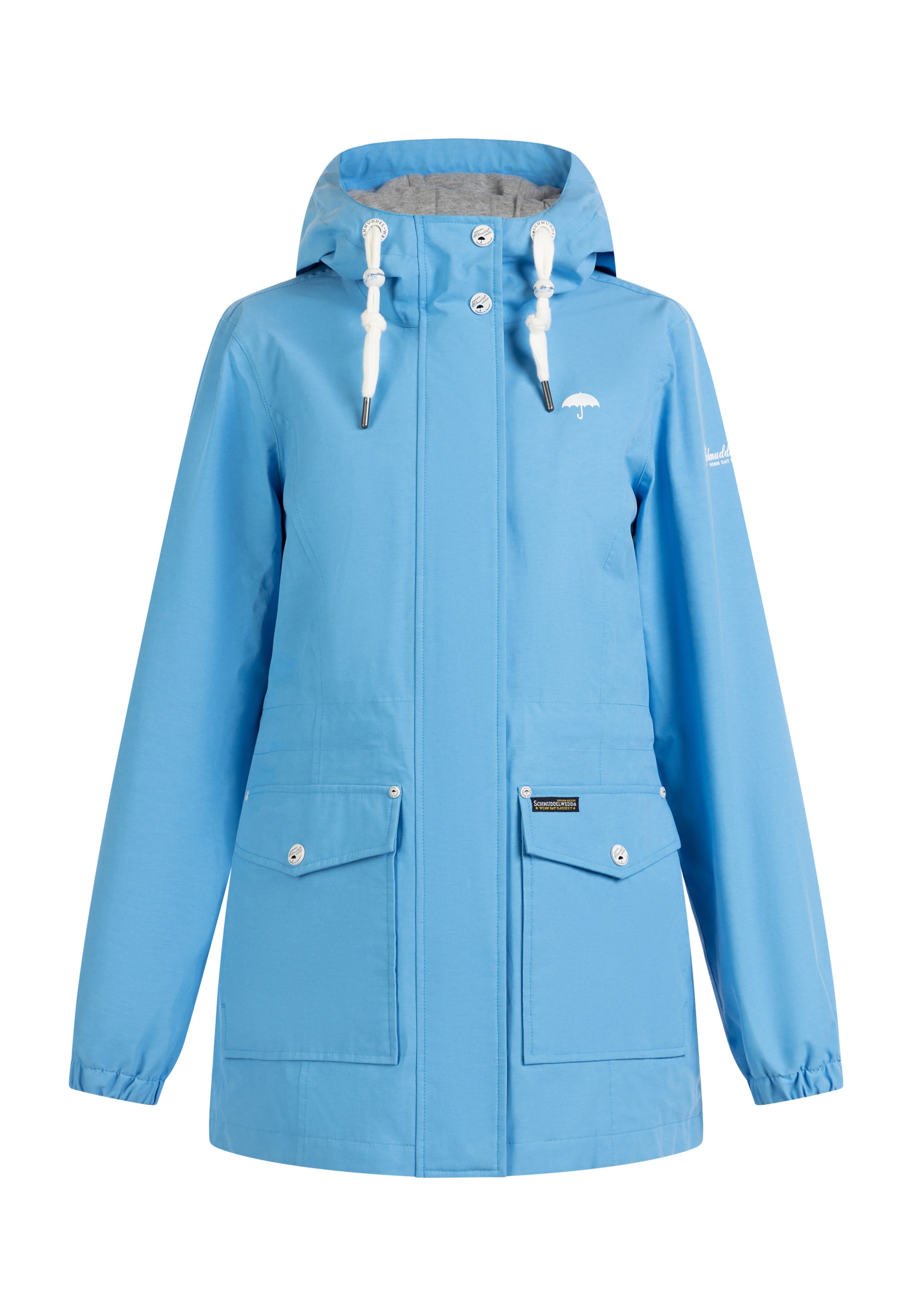 Geacă funcțională de la Schmuddelwedda pe albastru: față