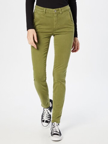 Marc O'Polo - Slimfit Pantalón chino en verde: frente