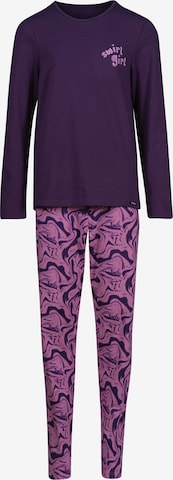 Skiny Pajamas in Purple: front