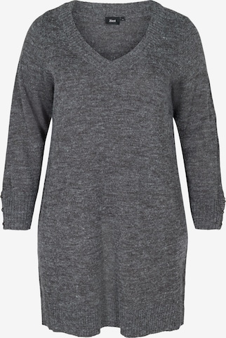 Zizzi Knitted dress 'MVILMAS' in Grey: front