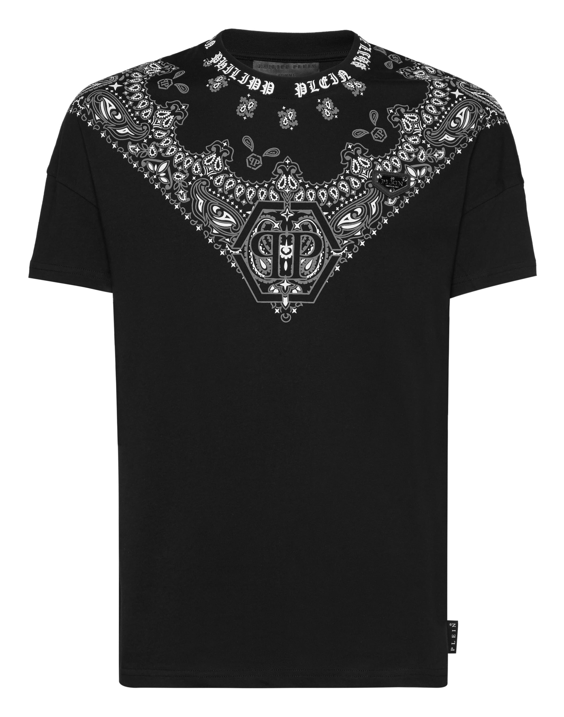 Philipp Plein - Camisa 'Paisley' em preto: frente