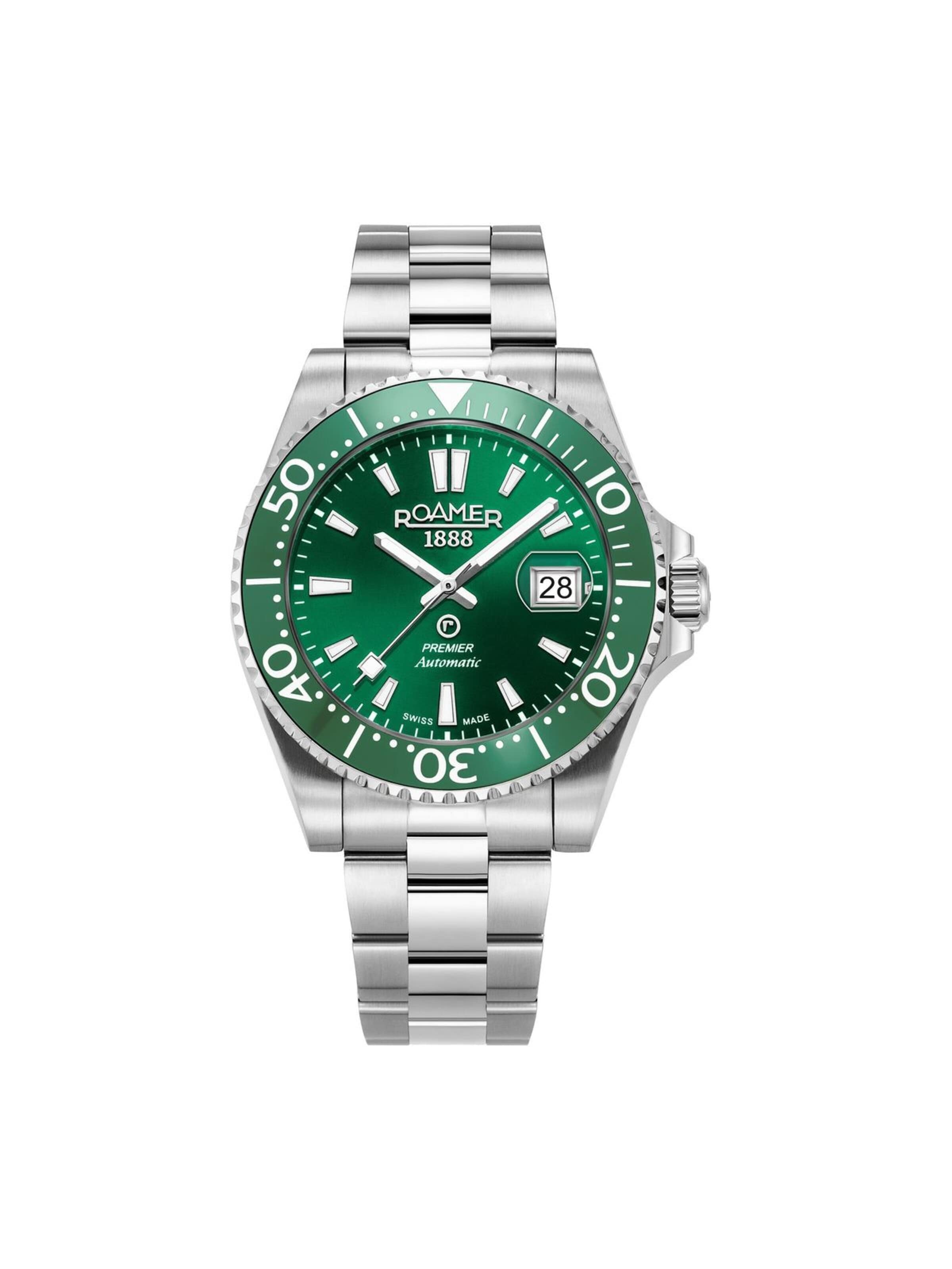 Roamer Analoog horloge 'Premier' in Groen: voorkant