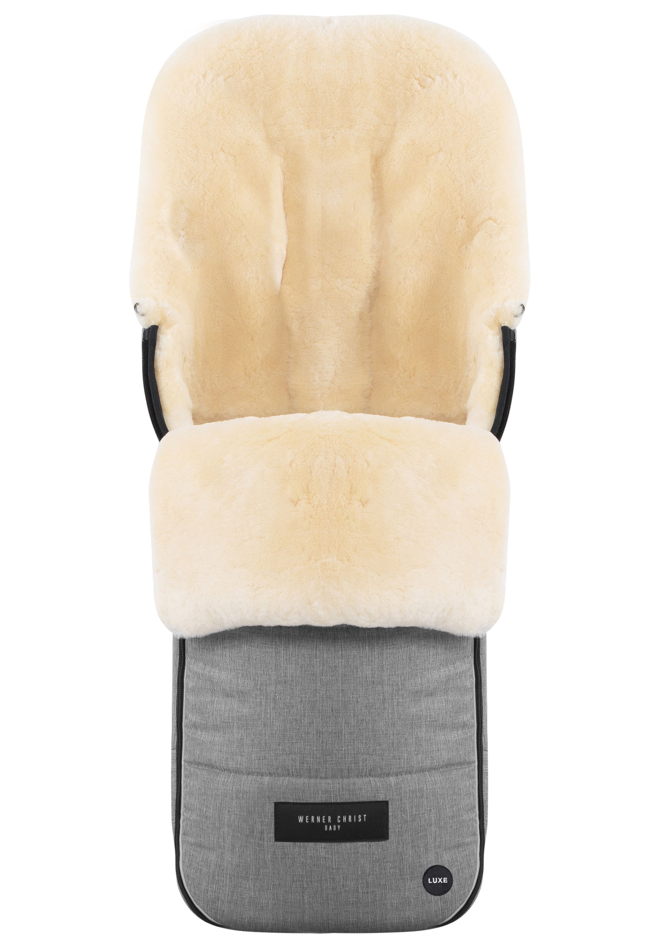 Werner Christ Baby Fußsack 'FLIMS LUXE' in Grau: Vorderseite