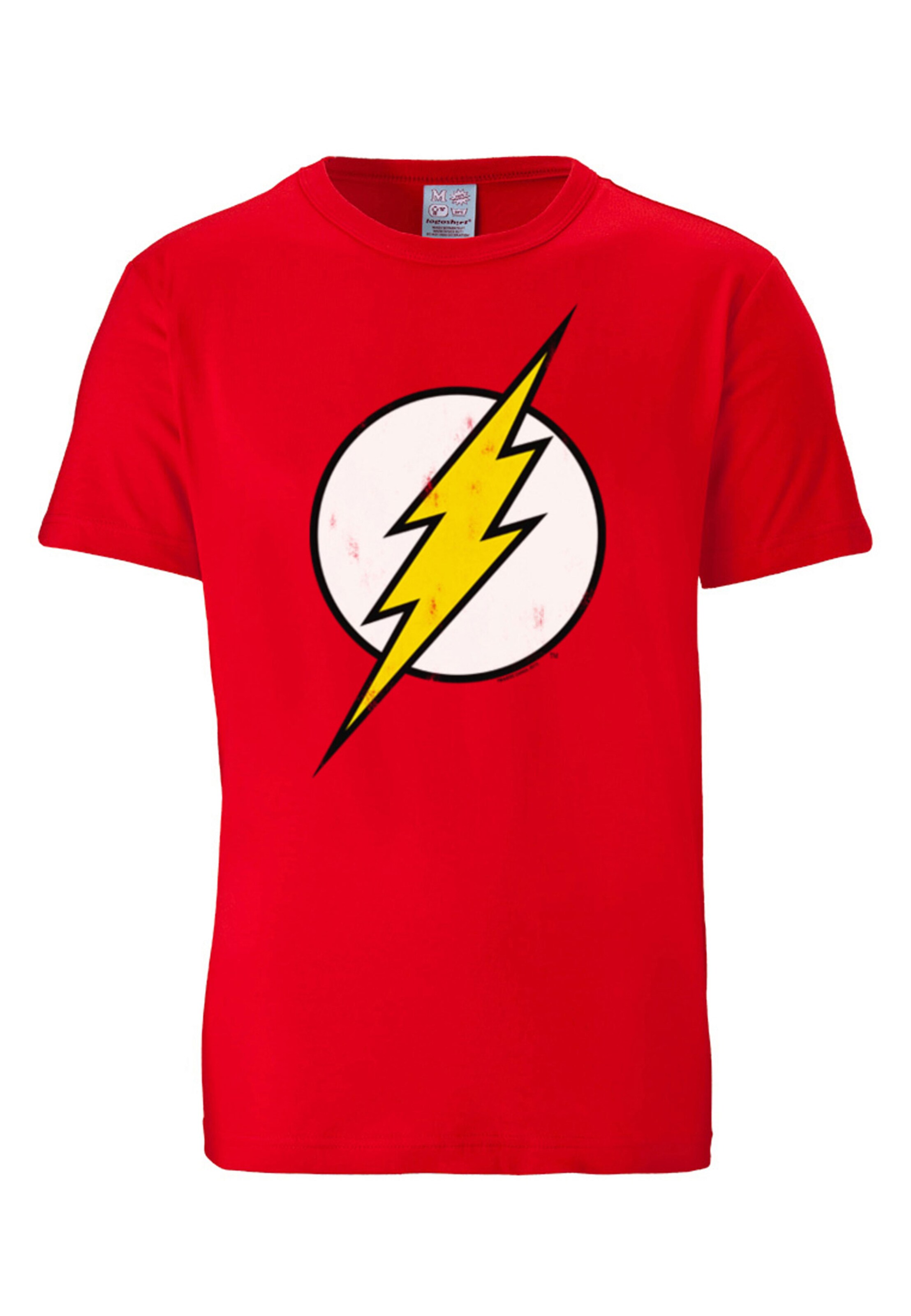 LOGOSHIRT T-Shirt 'DC Comics - Flash Logo' in Rot: Vorderseite