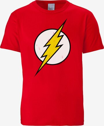 LOGOSHIRT Shirt 'DC Comics - Flash Logo' in Red: front
