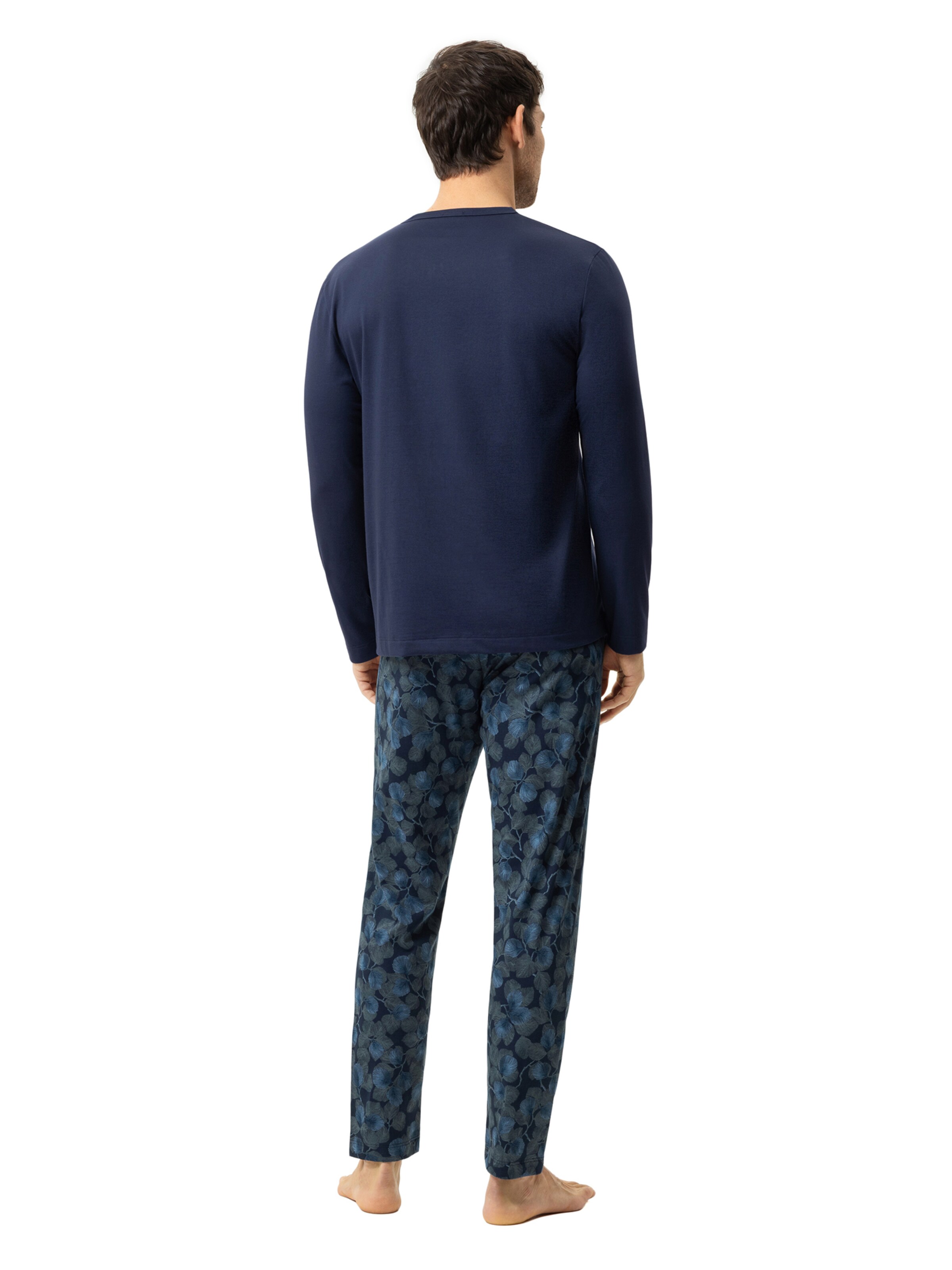 Mey Pyjama 'Dark Leaves' in Blau