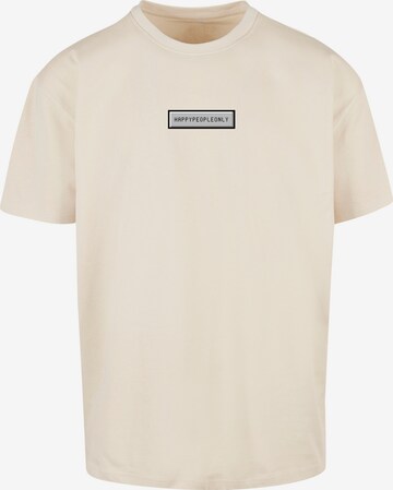 F4NT4STIC Shirt 'SIlvester Party Happy People Only' in Beige: voorkant
