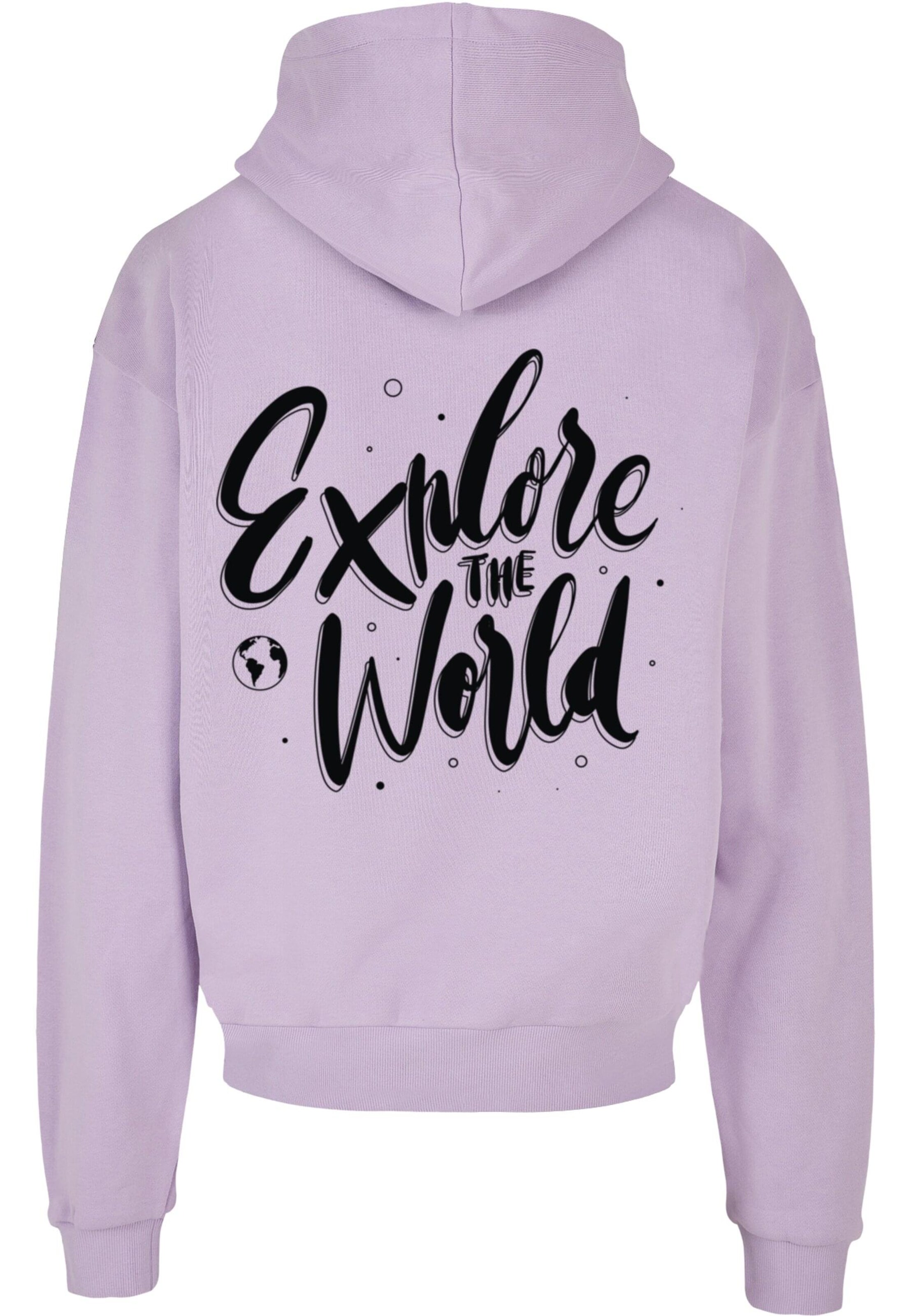 Sweat-shirt 'Wording - Explore The World' Merchcode en violet