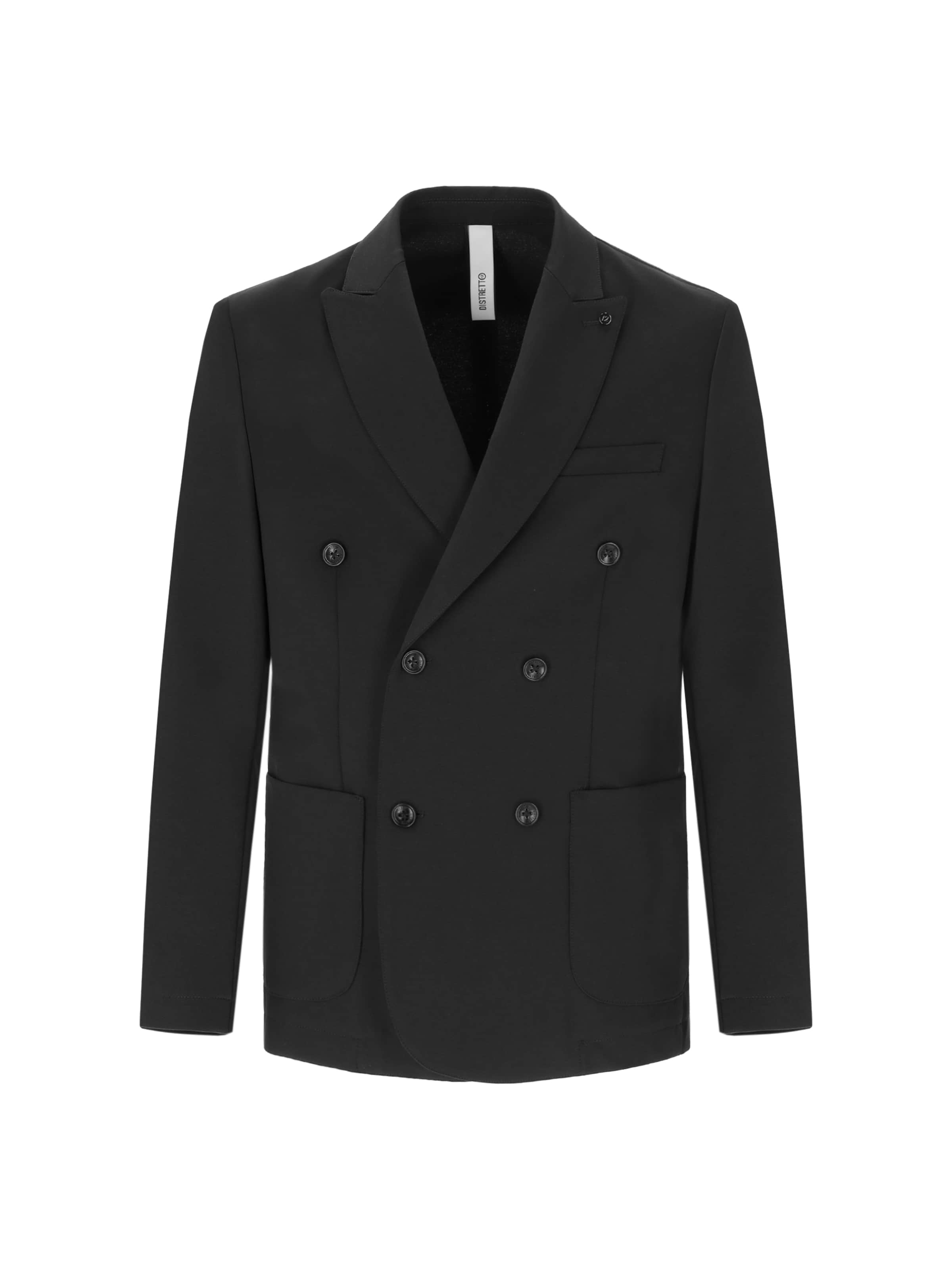 Distretto12 Regular Fit Sakko 'Milano' in Schwarz: Vorderseite