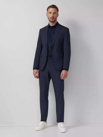 Cămașă 's.Oliver BLACK LABEL, Camasa barbati din amestec de bumbac, cu croiala Tailored fit, Bleumarin deschis' de la s.Oliver BLACK LABEL pe albastru