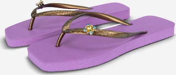 Uzurii Luxury Footwear Zehentrenner 'Lizzy' in Lila: Vorderseite