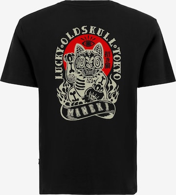 Oldskull Shirt 'ASIAN REBEL CAT KANJI GRAPHIC' in Black: front