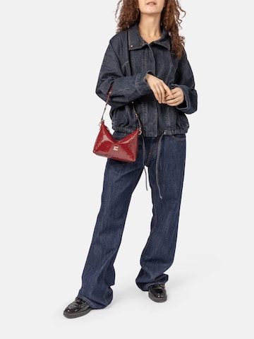 Clio Crossbody bag 'CHARLY MINI SHINY REPTILE' in Red