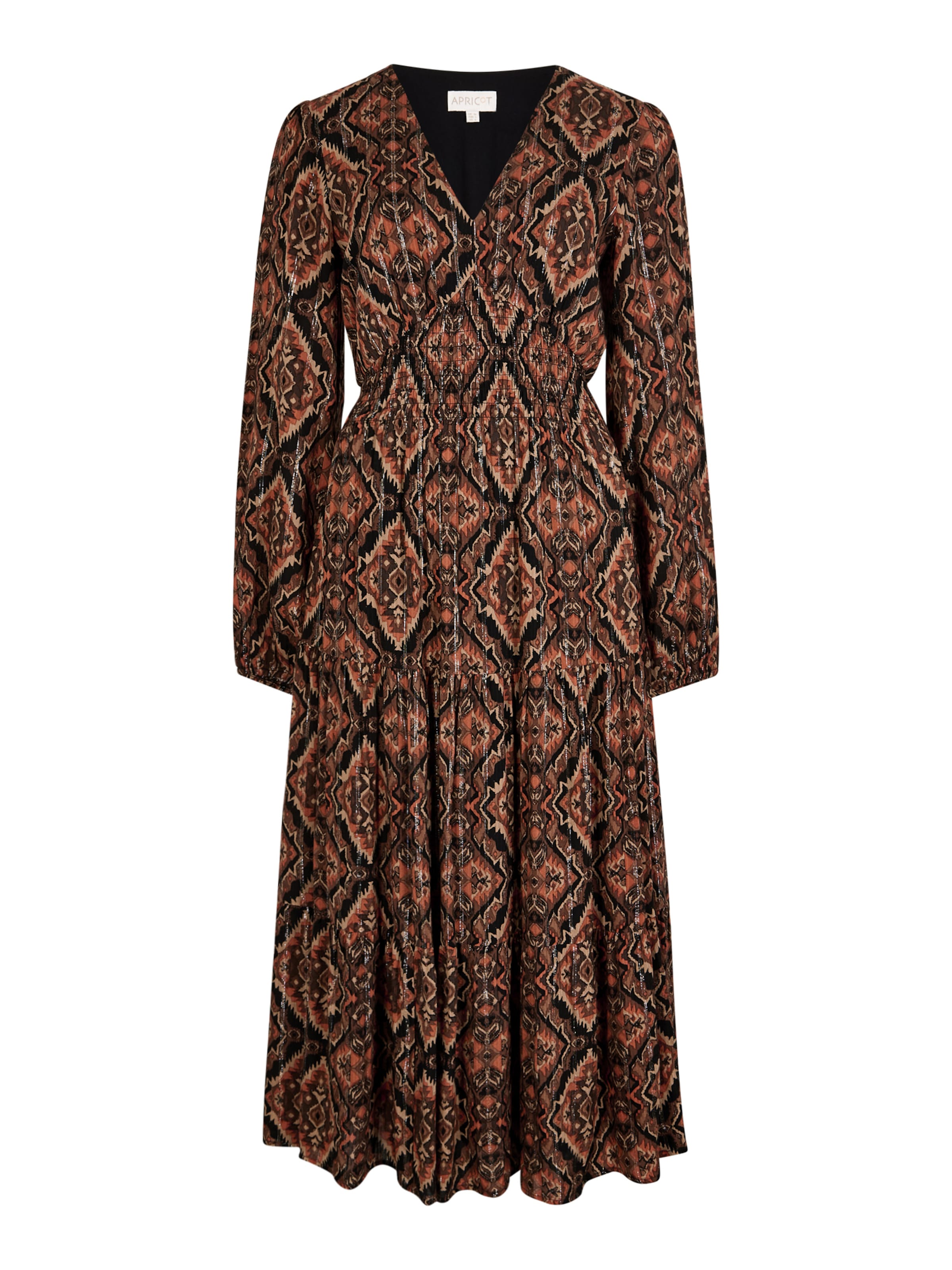 Apricot Jurk 'Smock Waist Tiered' in Rood: voorkant