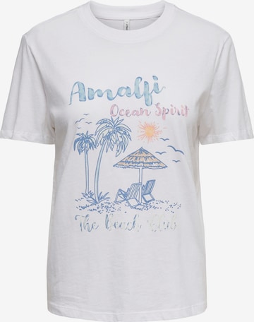 ONLY T-Shirt 'ONLLUCY MONJA' in Weiß: Vorderseite