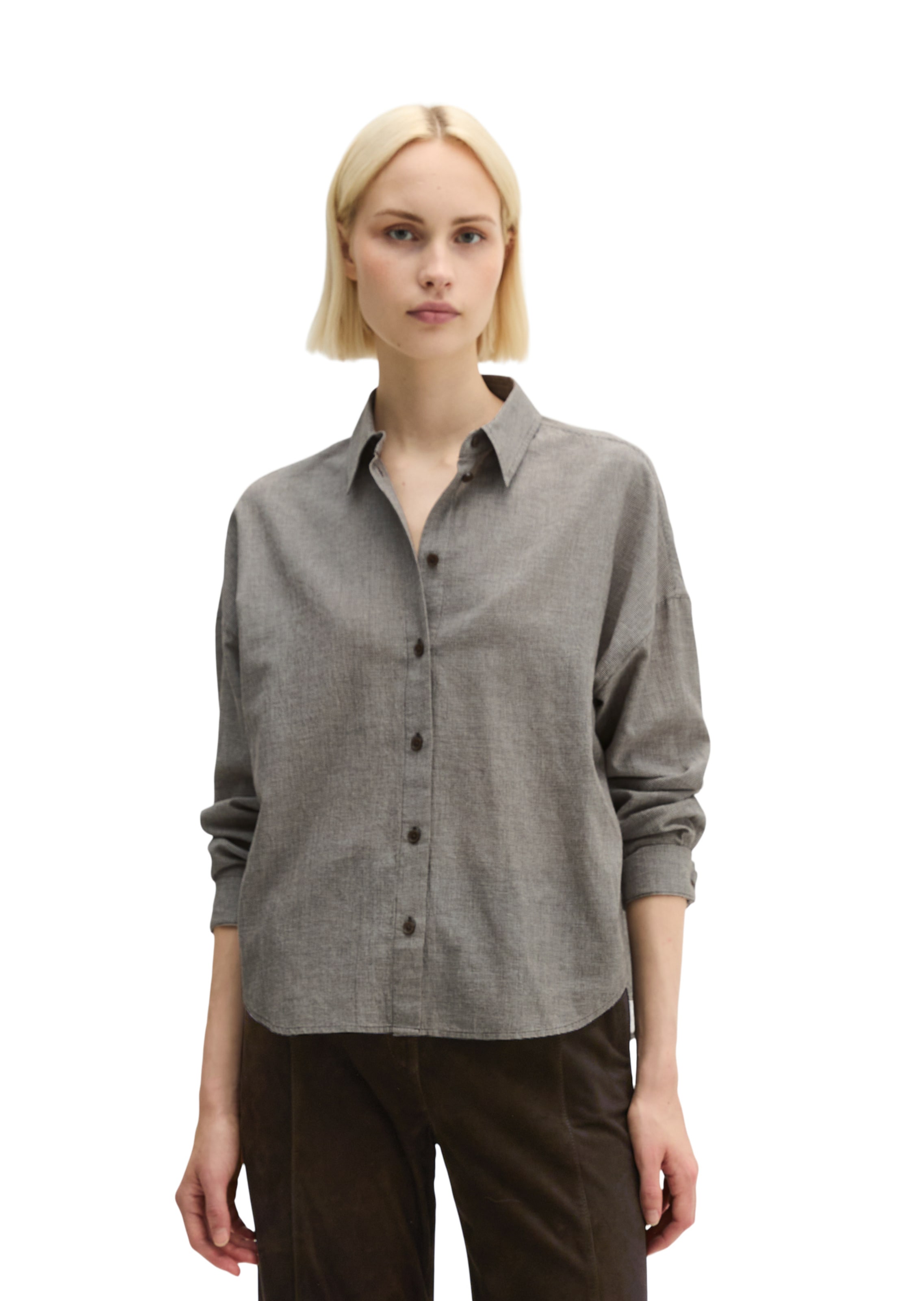 Marc O'Polo Blouse in Bruin: voorkant