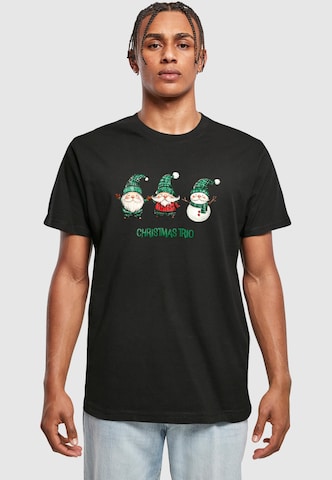 Merchcode Shirt 'Christmas Santa Trio' in Black: front