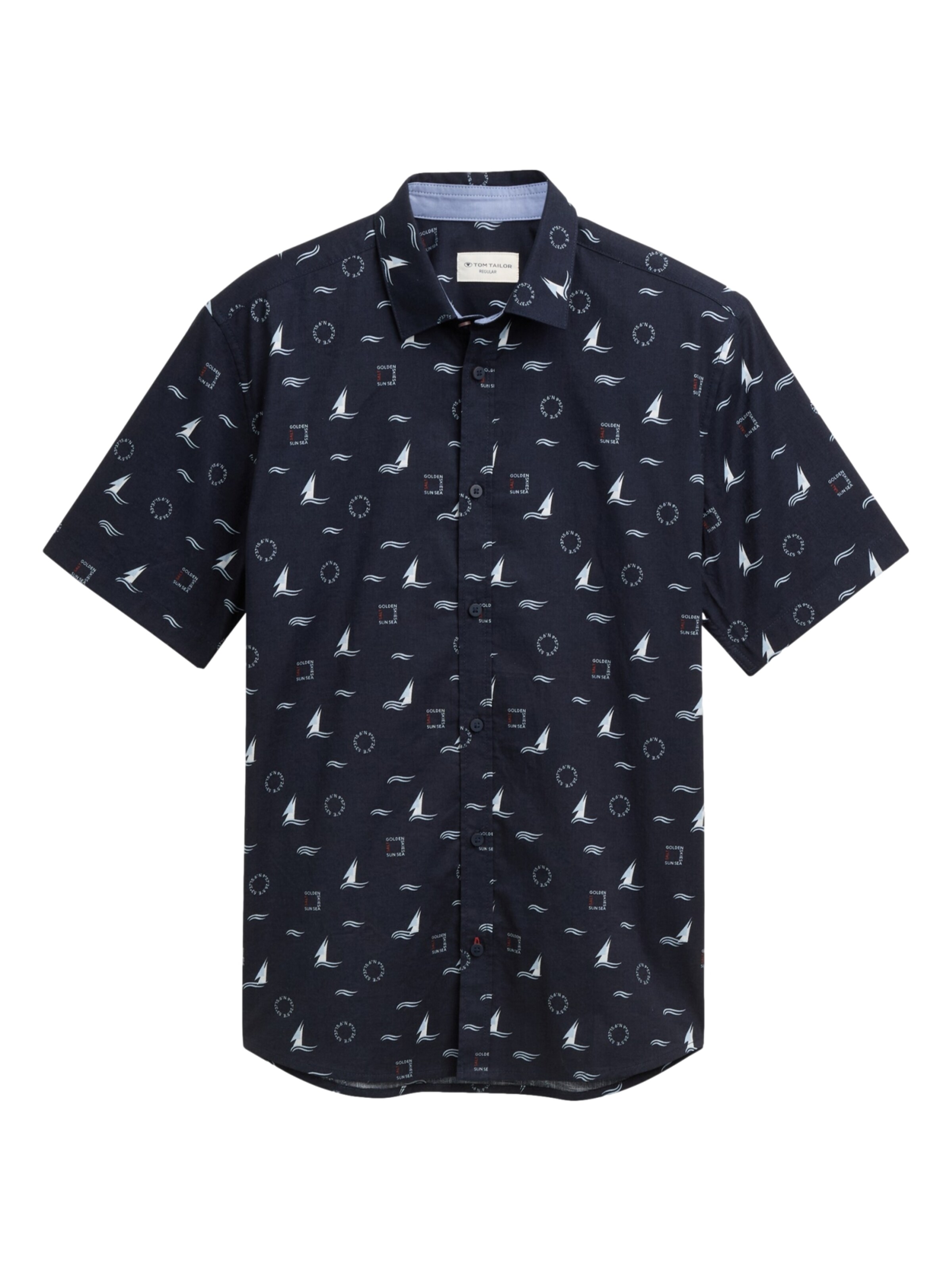 TOM TAILOR Button Up Shirt in Blue: front