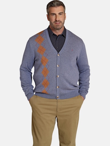 Charles Colby Knit Cardigan in Blue: front