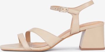 Kazar Strap Sandals in Beige: front