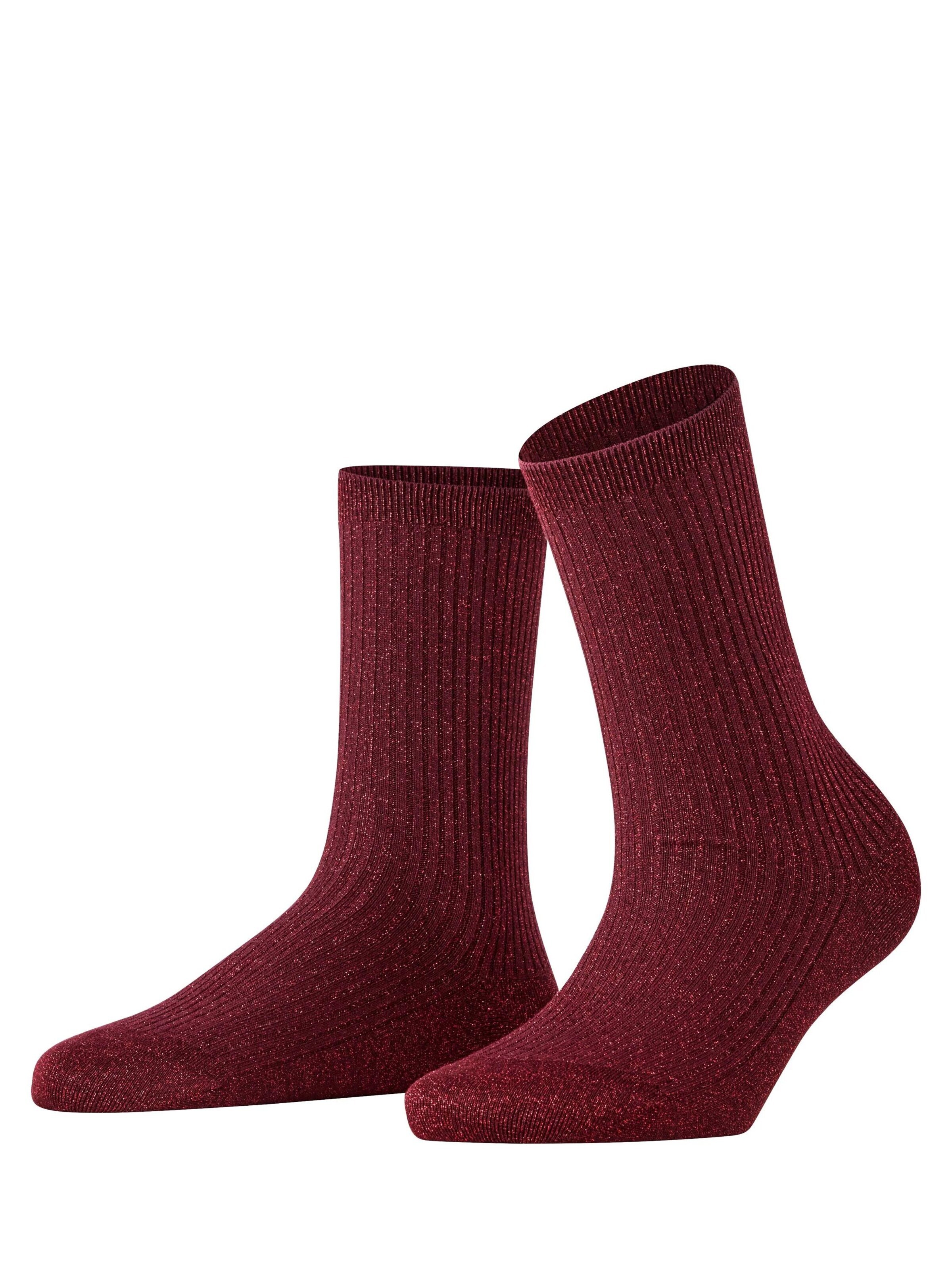 FALKE Socken 'Shiny Rib'‌‌‌‌‌‌ in Rot: Vorderseite