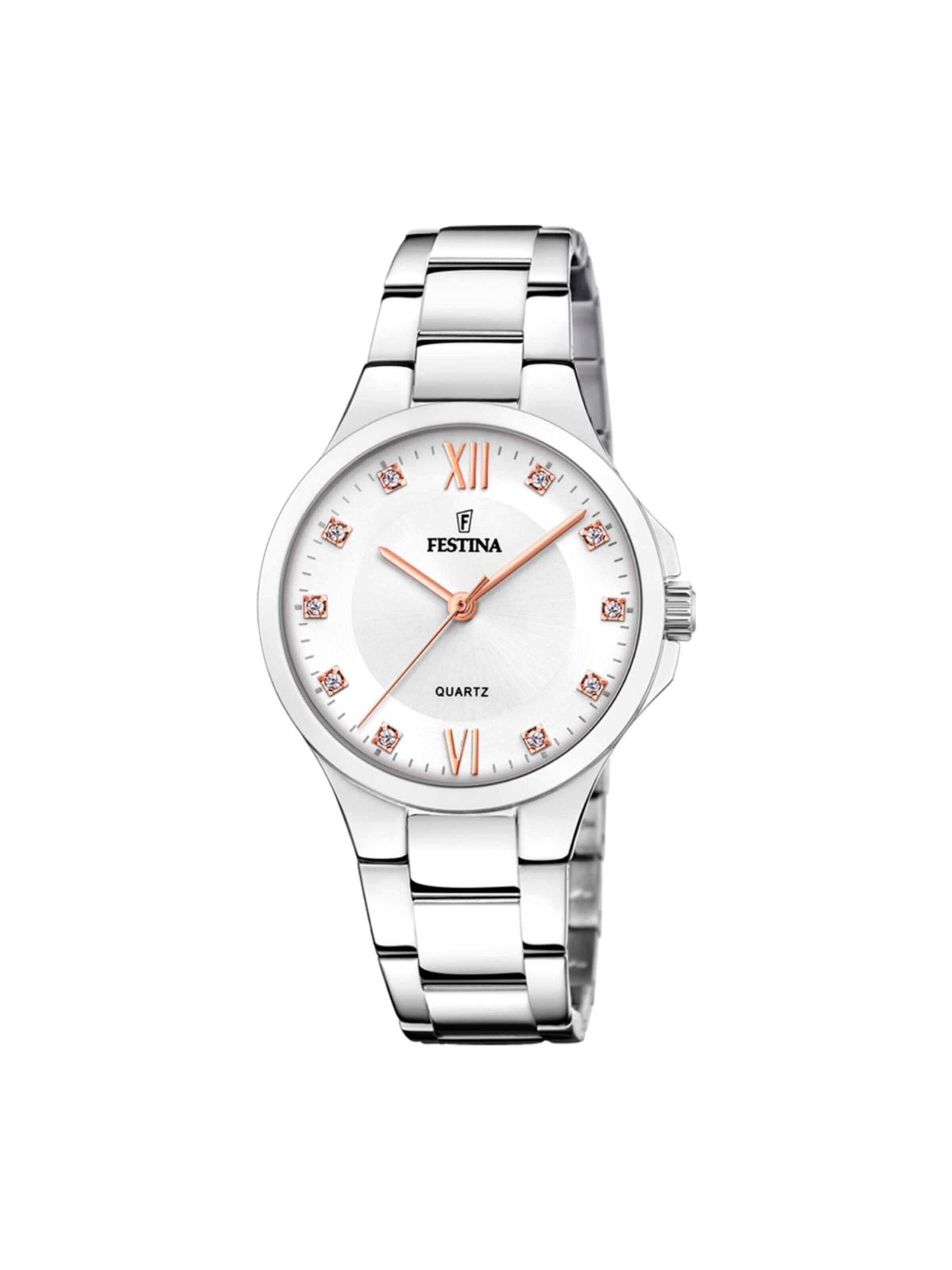 Montre à affichage analogique FESTINA en argent : devant