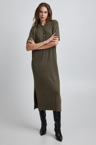 PULZ Jeans Knitted dress in Green: front