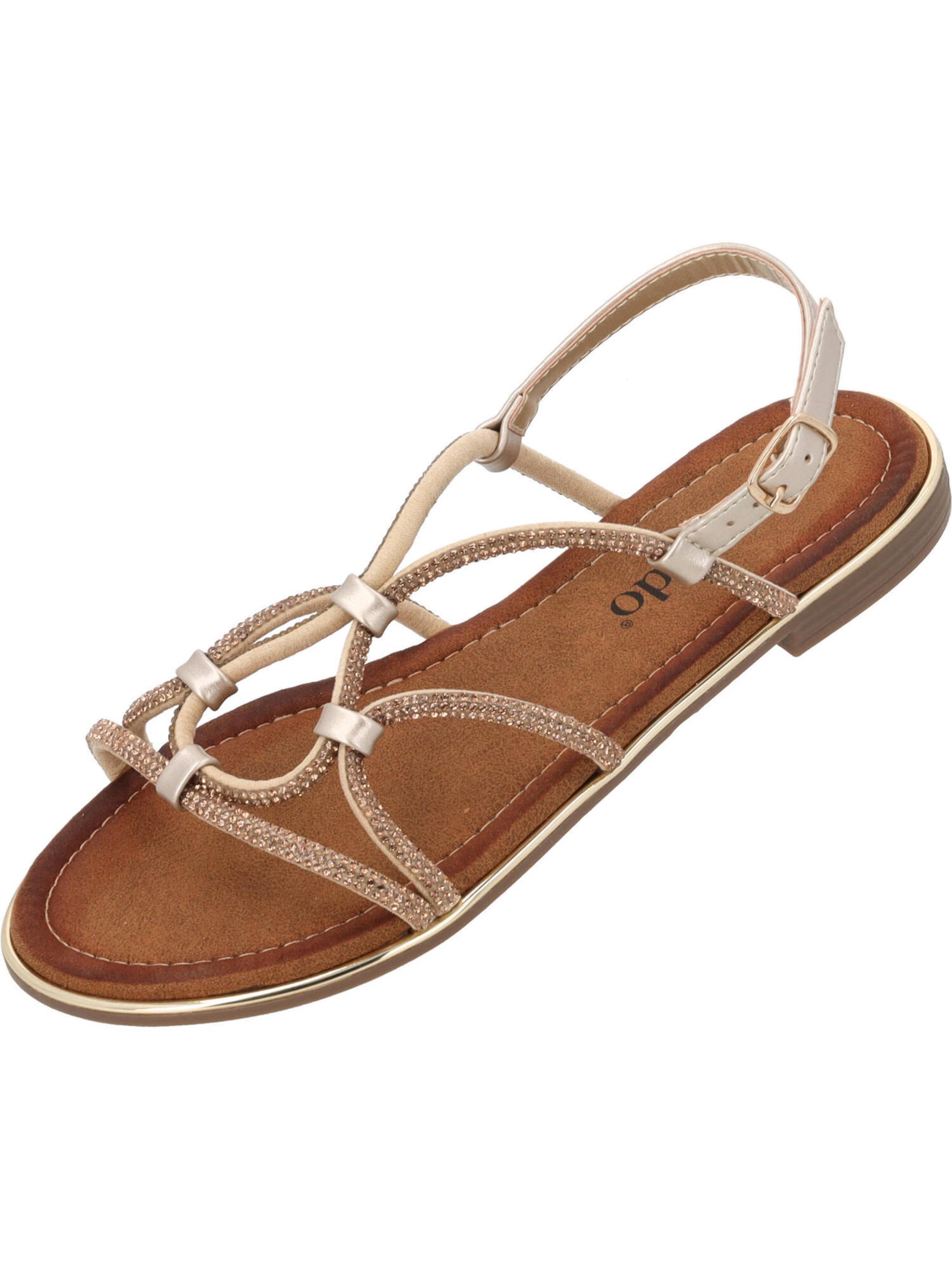 Palado Riemensandale 'Arcanil' in Gold: Vorderseite