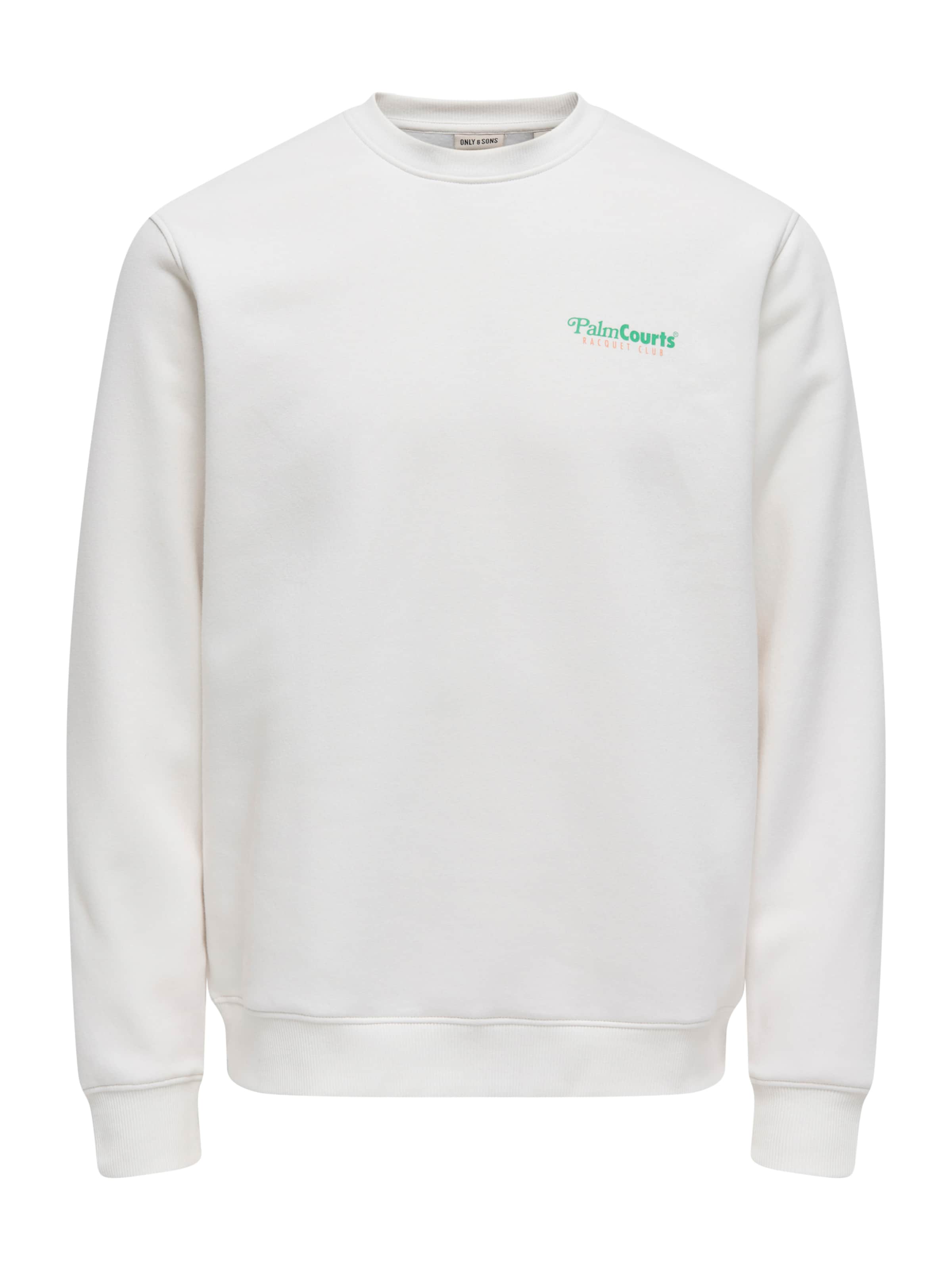 Only & Sons Μπλούζα φούτερ 'ONSTEN' σε λευκό: μπροστά