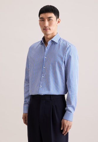 Coupe regular Chemise business 'Schwarze Rose' SEIDENSTICKER en bleu : devant